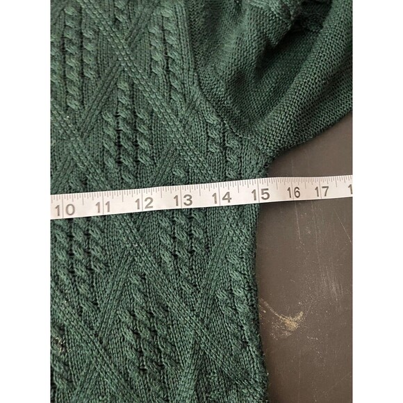 Eliza J Dress Womens Medium Green Sweater Knit Cable Fit & Flare 3/4 Sleeve - Picture 5 of 6